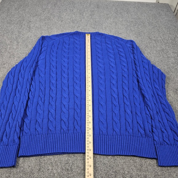 Polo Ralph Lauren Men's Royal Blue Cable Knit Crewneck Sweater Pullover XL - Picture 6 of 9